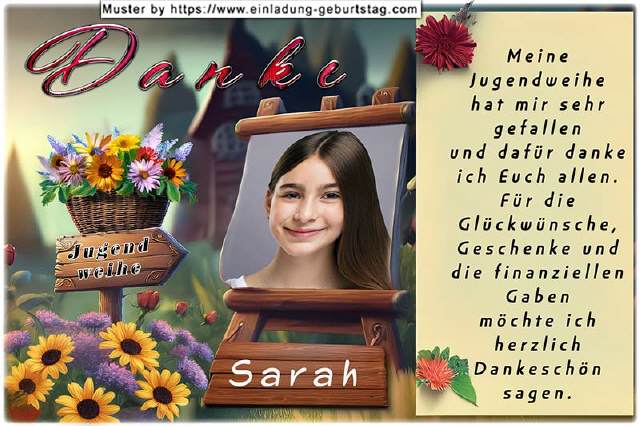 Die Danksagungskarte für deine Jugendweihe