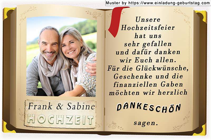 Die Dankeskarte zur Hochzeit mit dem Schriftzug Hochzeit auf einem Wegweiser