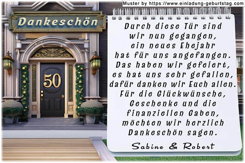 die Danksagungskarte zur Goldenen Hochzeit 21