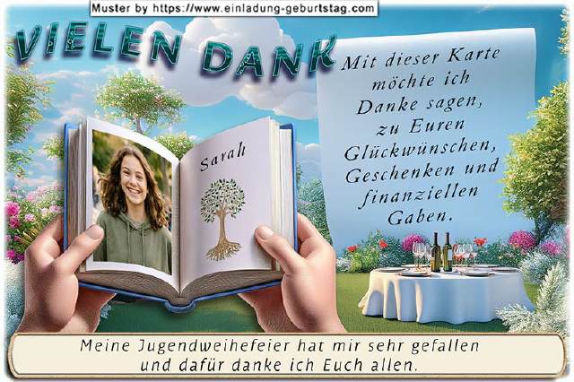 Die Danksagungskarte für deine Jugendweihe