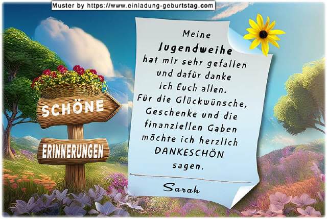 Danksagung Jugendweihe
