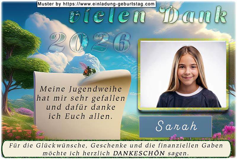 die Danksagungskarte zur Jugendweihe Foto 06