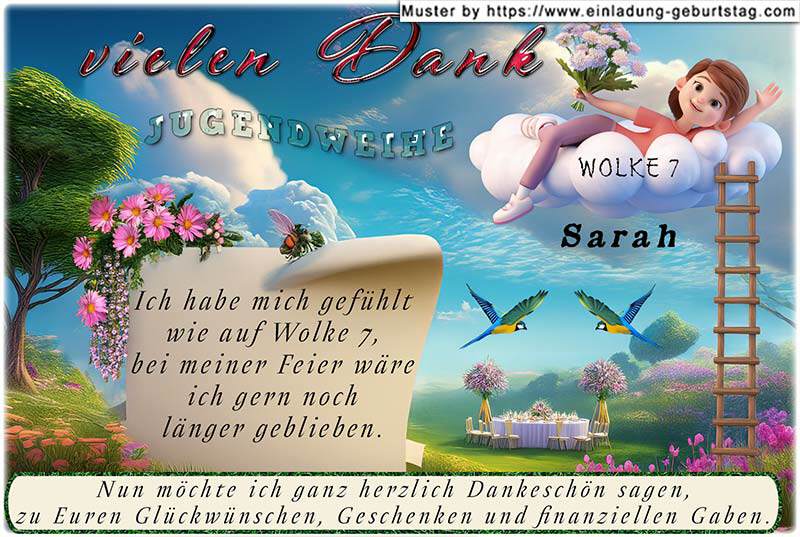 die Danksagungskarte zur Jugendweihe 13