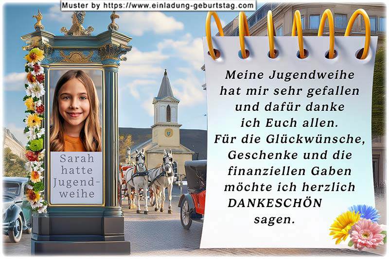 die Danksagungskarte zur Jugendweihe Foto 14