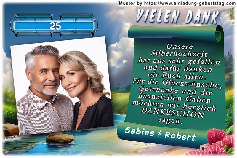 die Danksagungskarte zur Silberhochzeit 05