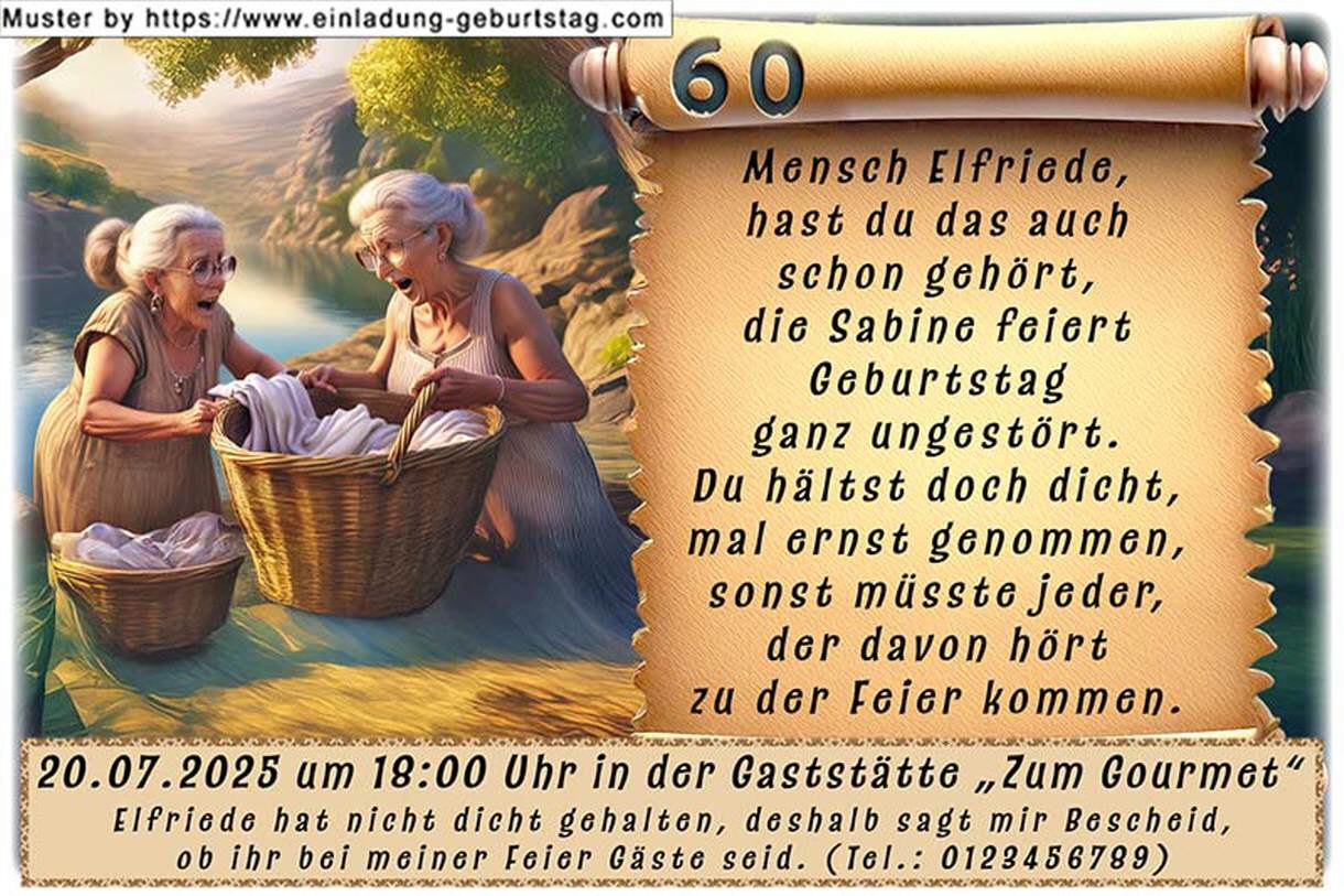 die lustige Geburtstagseinladung mit den witzigen Hinweisen