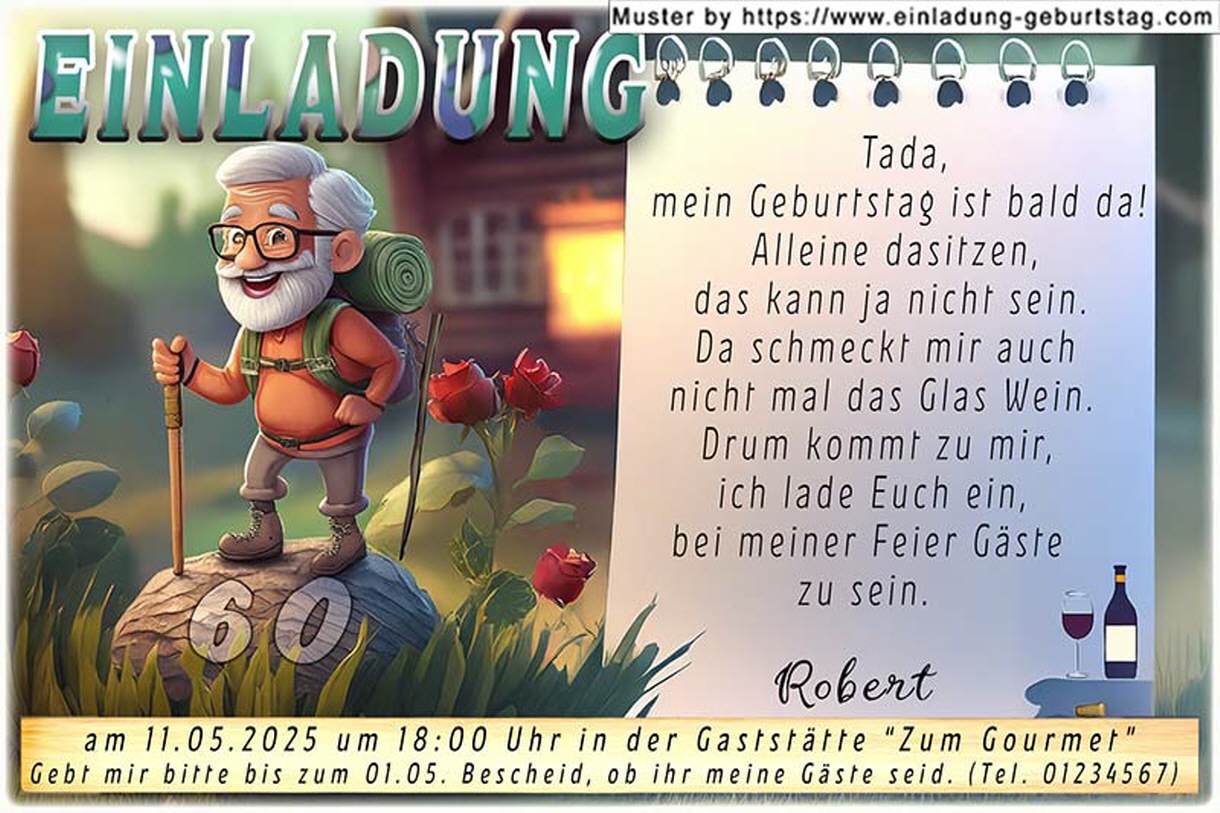 Die lustige Einladung zum Geburtstag der gute Gastgeber