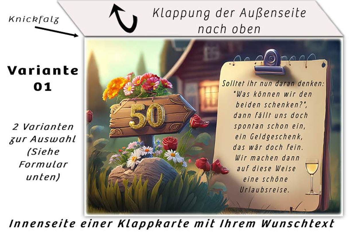 lustige Einladung Goldene Hochzeit mit den witzigen Hinweisen