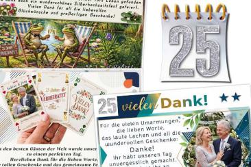 Danksagungskarten zur Silberhochzeit ,lustig, originell oder mit Foto