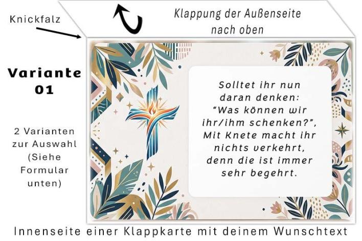 Ansicht einer Einladung zur Konfirmation als Klappkarte – Innenseite Variante 01