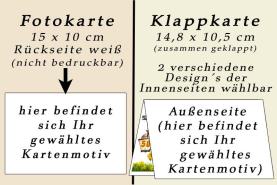Einladungskarten als einseitig bedruckbare Fotokarte oder als Klappkarte
