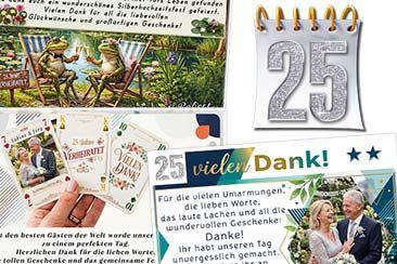 Danksagungskarten zur Silberhochzeit, lustig, originell oder mit Foto