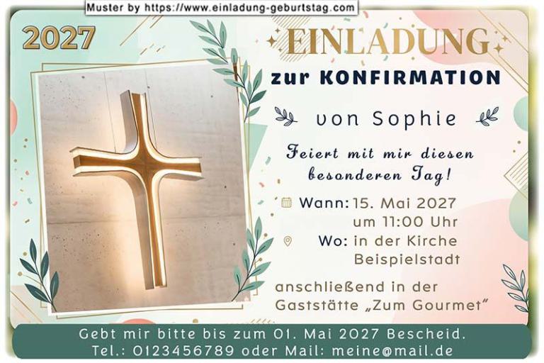 Die originelle Einladung zur Konfirmation mit dem leuchtenden Kreuz
