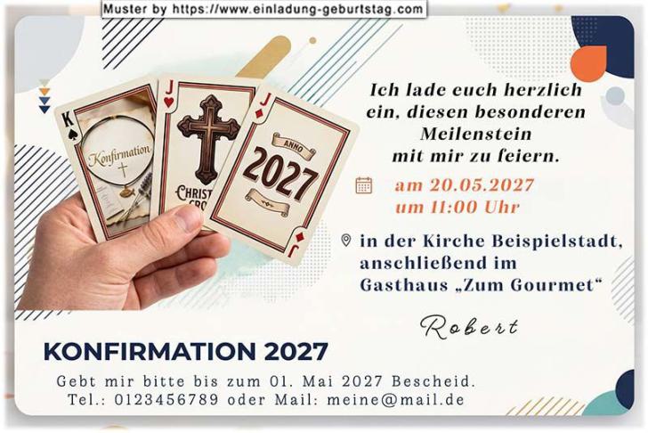Die originelle Einladung zur Konfirmation mit dem Konfirmations Kartenspiel