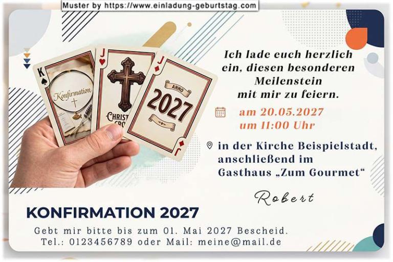Die originelle Einladung zur Konfirmation mit dem Konfirmations Kartenspiel