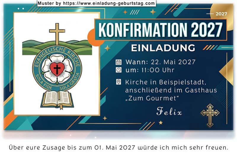 Die originelle Einladung zur Konfirmation mit den knalligen Farben