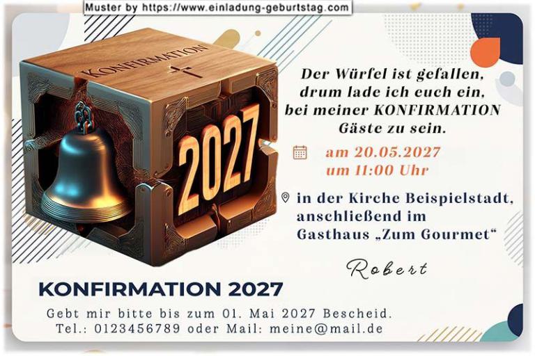 Die originelle Einladung zur Konfirmation mit dem Würfel