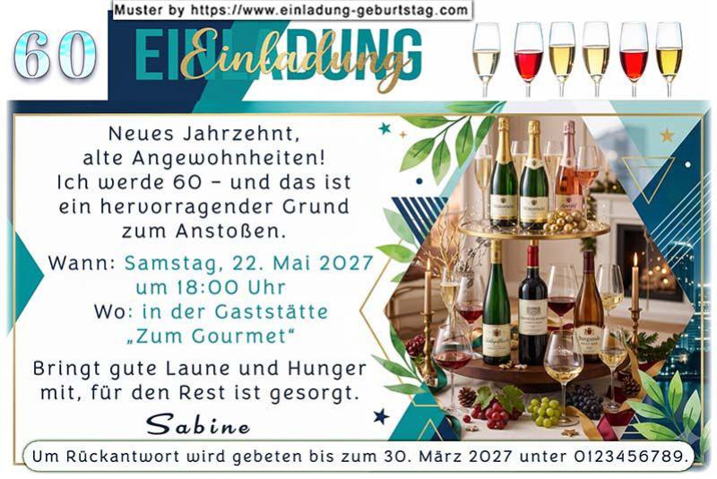 Die originelle Einladung zum Geburtstag mit dem Getränkearrangement, das Ihren Gästen zeigt, bei Ihrer Feier wird es ihnen gut gehen