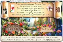 Die originelle Einladung zum Geburtstag mit einer wunderschönen Traumlandschaft als Hintergrund