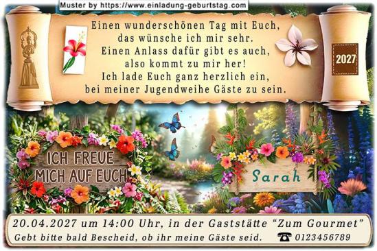 die originelle Einladung zur Jugendweihe mit der Traumlandschaft