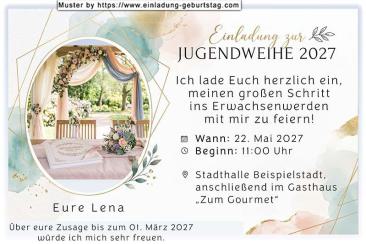die originelle Einladung zur Jugendweihe mit dem ovalen Bild