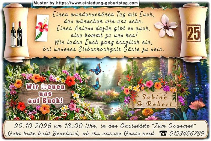 originelle Einladung zur Silberhochzeit - das wunderschöne Bild