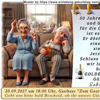 Die lustige Einladung zur Goldenen Hochzeit - Schluss mit der Routine, jetzt wird gefeiert!