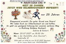 Die lustige Einladung zur Silberhochzeit - seit 25 Jahren - Ihr Abenteuer Ehe