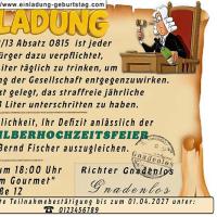 Die lustige Einladung zur Silberhochzeit als richterliche Vorladung für Ihre Gäste