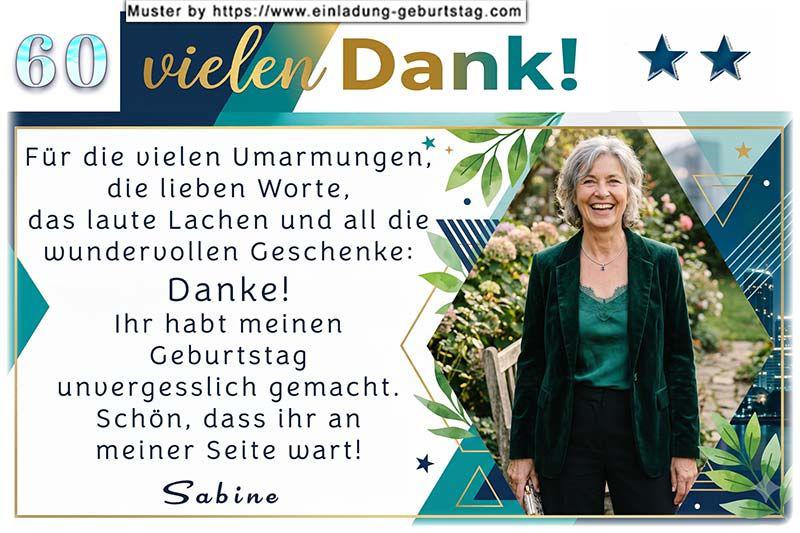 Die Danksagungskarte zum Geburtstag mit Ihrem Foto im Hochformat.