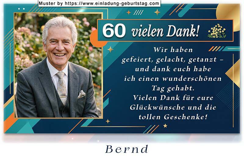 die Danksagung zum Geburtstag mit Ihrem Foto dezent umrandet