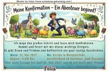 Die lustige Einladung zur Konfirmation - das Abenteuer beginnt