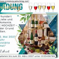 Die originelle Einladung zur Goldenen Hochzeit, die Ihren Gästen zeigt, es ist Zeit darauf anzustoßen