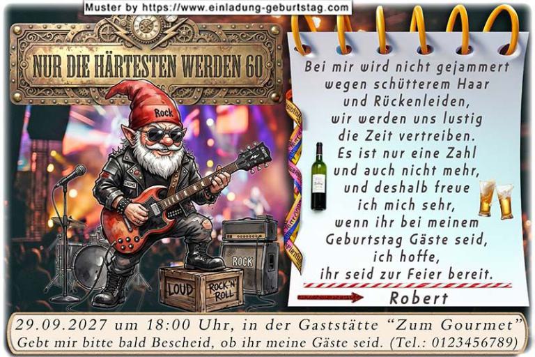 Die lustige Einladung zur Geburtstag - man sieht deutlich, bei Ihrer Feier geht die Post ab