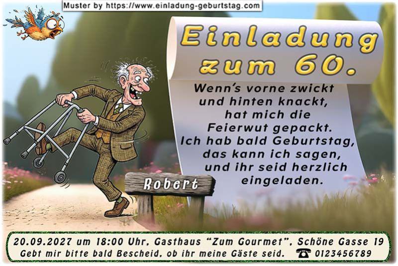 Die lustige Einladung zum Geburtstag - Ein Mann, den sichtlich die Feierwut gepackt hat