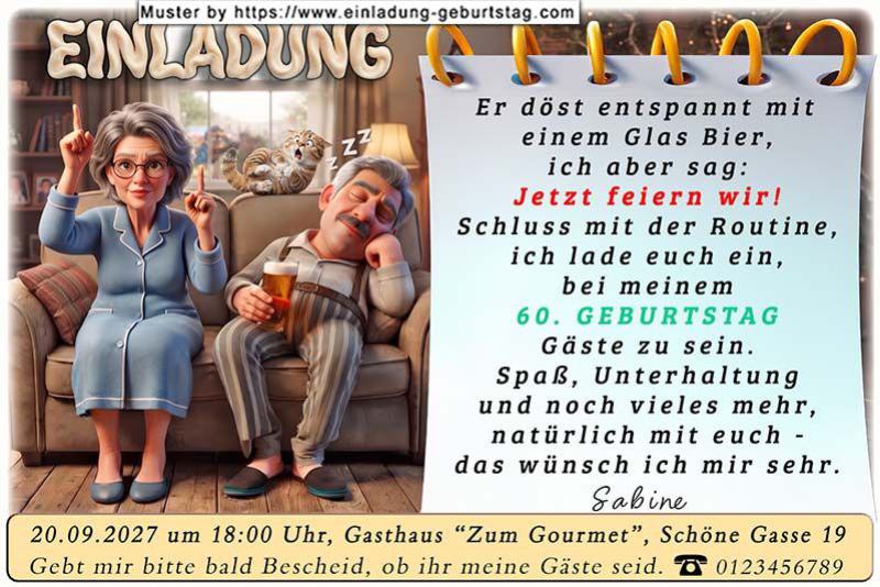 Die lustige Einladung zum Geburtstag - die Frau hat eine Idee - es wird gefeiert