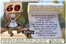 Die lustige Einladung zum Geburtstag eines Mannes, der sich so richtig über seine anstehende Feier freut.