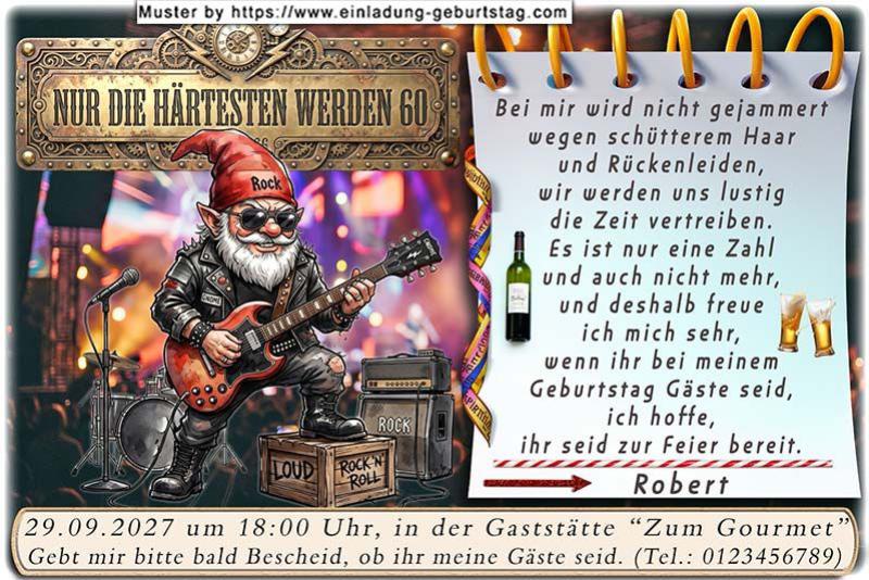 Die lustige Einladung zur Geburtstag - man sieht deutlich, bei Ihrer Feier geht die Post ab
