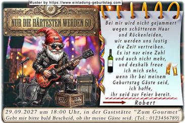 Die lustige Einladung zur Geburtstag - man sieht deutlich, bei Ihrer Feier geht die Post ab