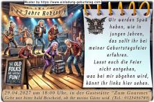 Die lustige Einladung zum Geburtstag mit der Oldi Party
