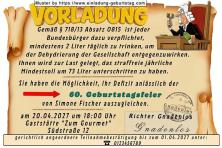 Die lustige Einladung zum Geburtstag als Vorladung für Ihre Gäste.