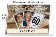 die Tischkarte als Platzkarte zum Geburtstag mit Ihrem Alter und dem Namen des Gastes