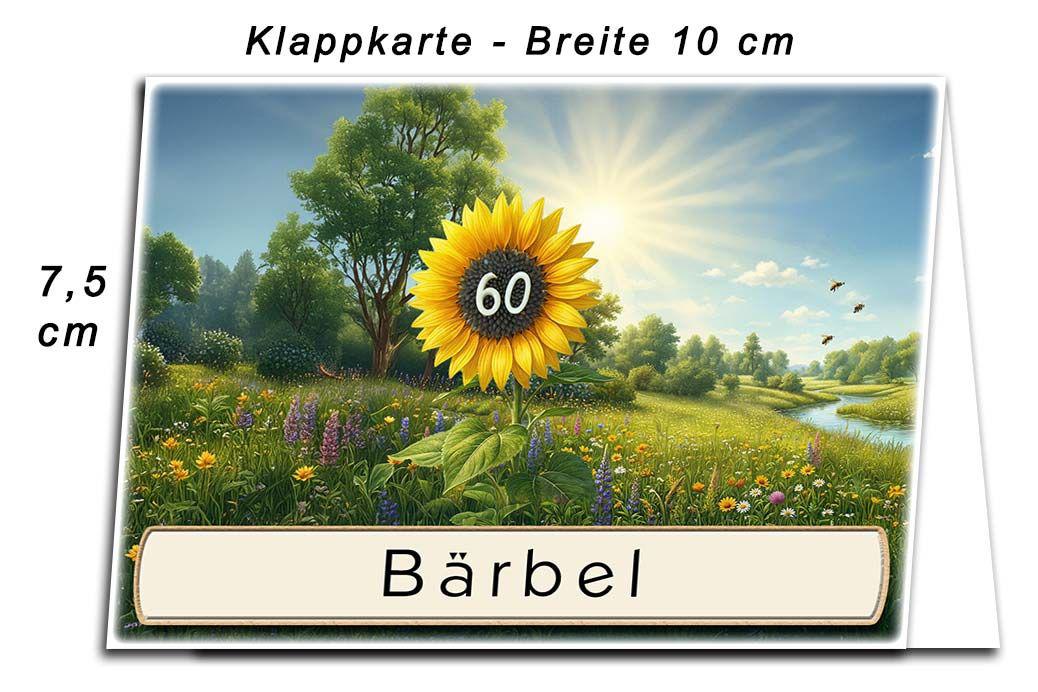 die Tischkarte als Platzkarte zum Geburtstag mit Ihrem Alter und dem Namen des Gastes