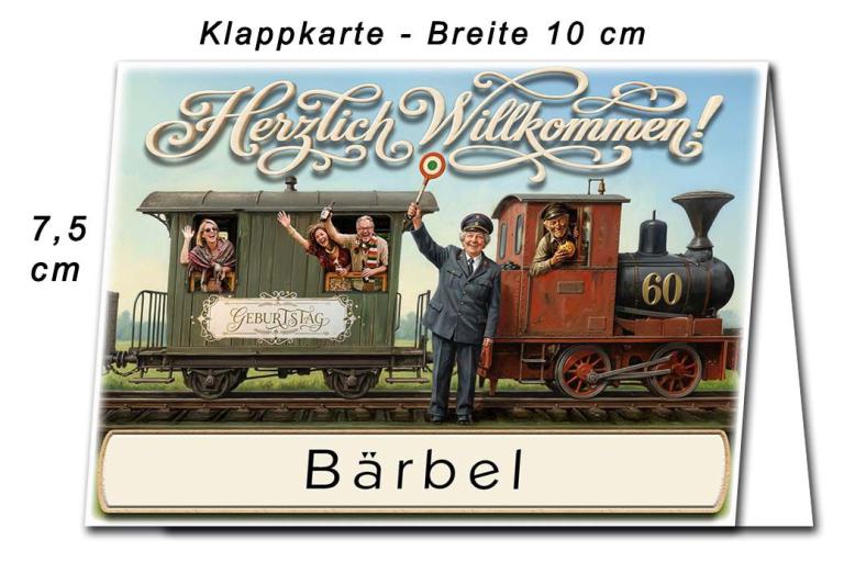 lustige Tischkarte als Platzkarte zum Geburtstag mit Ihrem Alter und dem Namen des Gastes