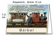 Tischkarte Silberhochzeit - der Sonderzug - Kartenabmessungen