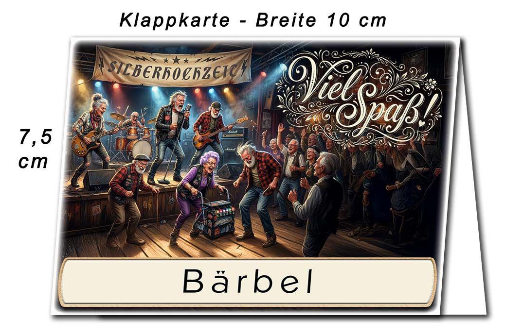 Tischkarte Silberhochzeit - die lustige Rollatorparty - Kartenabmessungen