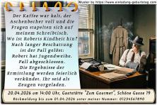 Die lustige Einladung zur Jugendweihe mit dem Privatdetektiv, der den Fall gelöst hat.
