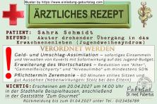 Die lustige Einladung zur Jugendweihe - ein originelles Rezept von Dr. med. Pubertus