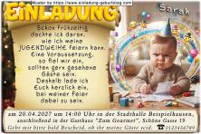 die lustige Einladung zur Jugendweihe - als Kleinkind hast du schon deine Jugendweihe geplant