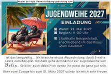 die lustige Einladung zur Jugendweihe mit 2 Gorillas im Liegestuhl